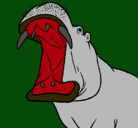 Dibujo Hipopótamo con la boca abierta pintado por Gerard