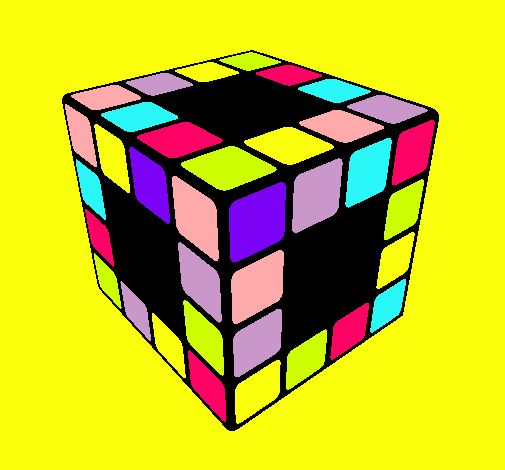 Dibujo Cubo de Rubik pintado por antia