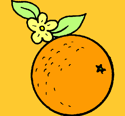 Dibujo naranja pintado por camuri