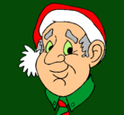 Dibujo Abuelo con gorro navideño pintado por amalia