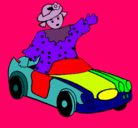 Dibujo Muñeca en coche descapotable pintado por IRIA