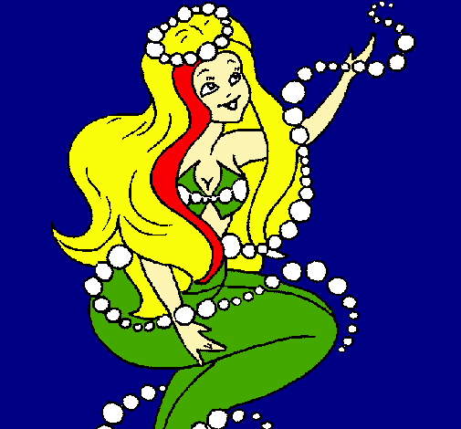 Dibujo Sirena entre burbujas pintado por CHIKILLA_PEKE