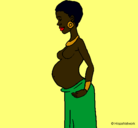 Dibujo Mujer de Kenia pintado por africa