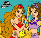 Dibujo Barbie se despiede de la reina sirena pintado por kikio22