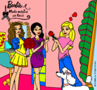 Dibujo Barbie de compras con sus amigas pintado por jade