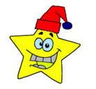 Dibujo estrella de navidad pintado por estrella