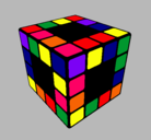 Dibujo Cubo de Rubik pintado por Domino