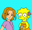 Dibujo Sakura y Lisa pintado por gfjuhk