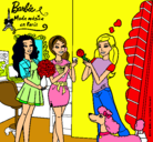 Dibujo Barbie de compras con sus amigas pintado por poio