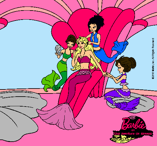 Dibujo Barbie princesa sirena pintado por anaispc