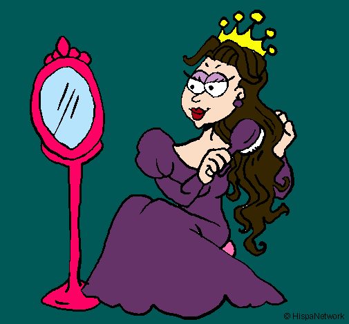 Dibujo Princesa y espejo pintado por xime99