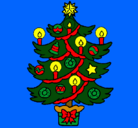 Dibujo Árbol de navidad con velas pintado por amalia