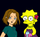 Dibujo Sakura y Lisa pintado por MINDI