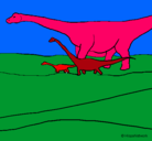 Dibujo Familia de Braquiosaurios pintado por dinosauris