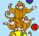 Dibujo Monos haciendo malabares pintado por javierg