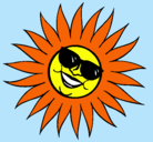Dibujo Sol con gafas de sol pintado por Tosfrit