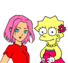Dibujo Sakura y Lisa pintado por lisbeth12310 