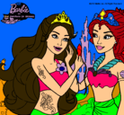 Dibujo Barbie se despiede de la reina sirena pintado por maria4