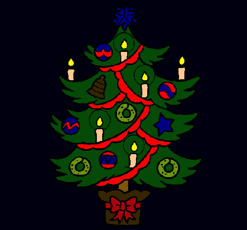 Dibujo Árbol de navidad con velas pintado por SHEYLA