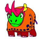 Dibujo Rinoceronte pintado por ameg 