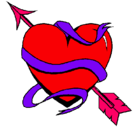 Dibujo Corazón con flecha pintado por piolin