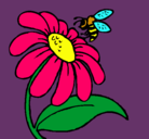 Dibujo Margarita con abeja pintado por anitapapafrita
