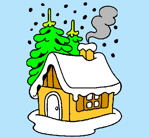 Dibujo Casa en la nieve pintado por alba-adela