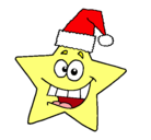 Dibujo estrella de navidad pintado por sonrisa
