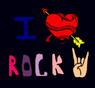 Dibujo I love rock pintado por antia