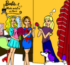 Dibujo Barbie de compras con sus amigas pintado por peque