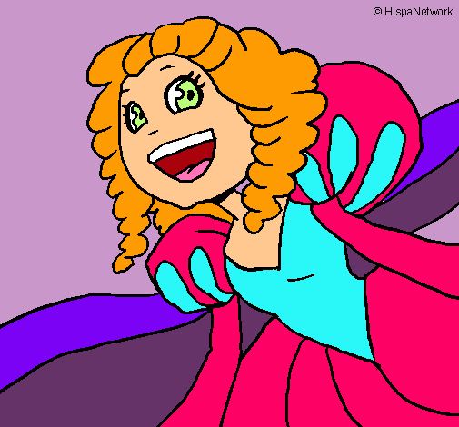 Dibujo Princesa risueña pintado por camuri