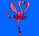 Dibujo Avestruz en ballet pintado por primavera