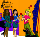 Dibujo Barbie de compras con sus amigas pintado por saparis