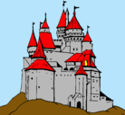 Dibujo Castillo medieval pintado por salas