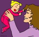 Dibujo Madre con su bebe pintado por dulcinea