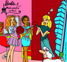 Dibujo Barbie de compras con sus amigas pintado por ilona