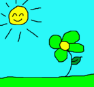 Dibujo Sol y flor 2 pintado por ashlie