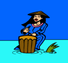 Dibujo Mujer tocando el bongó pintado por pianista