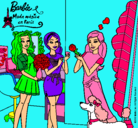 Dibujo Barbie de compras con sus amigas pintado por ashlie