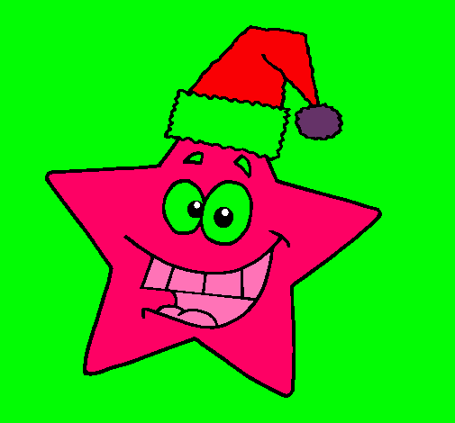 Dibujo estrella de navidad pintado por valerita