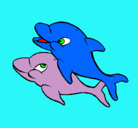 Dibujo Delfines pintado por plumitager
