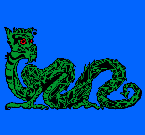 Dibujo Dragón oriental pintado por leonardo