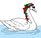 Dibujo Cisne con flores pintado por flopigb