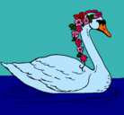 Dibujo Cisne con flores pintado por geminis