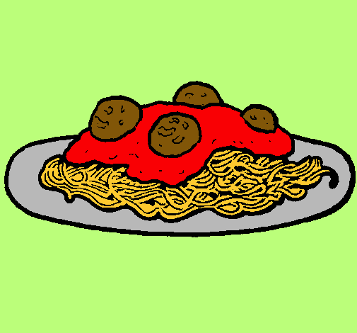 Dibujo Espaguetis con carne pintado por camuri