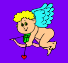 Dibujo Cupido pintado por camilo
