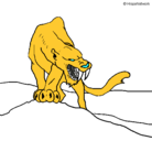 Dibujo Tigre con afilados colmillos pintado por nour