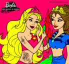 Dibujo Barbie se despiede de la reina sirena pintado por Aliz