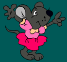 Dibujo Rata con vestido pintado por eviki