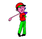 Dibujo Jugador de golf pintado por romeo